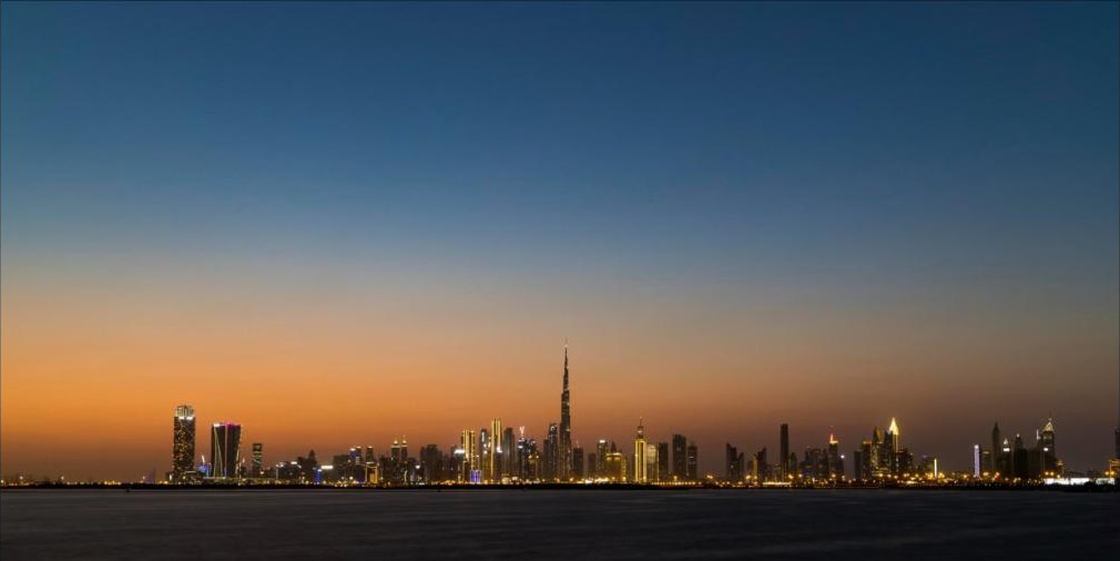 UAE skyline at dusk